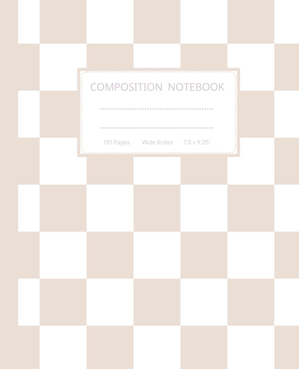 Beige Aesthetic Preppy Composition Notebook: Wide Ruled, Perfect for Preppy Lover Stuff, Super Cute Pastel Retro Y2K Vib