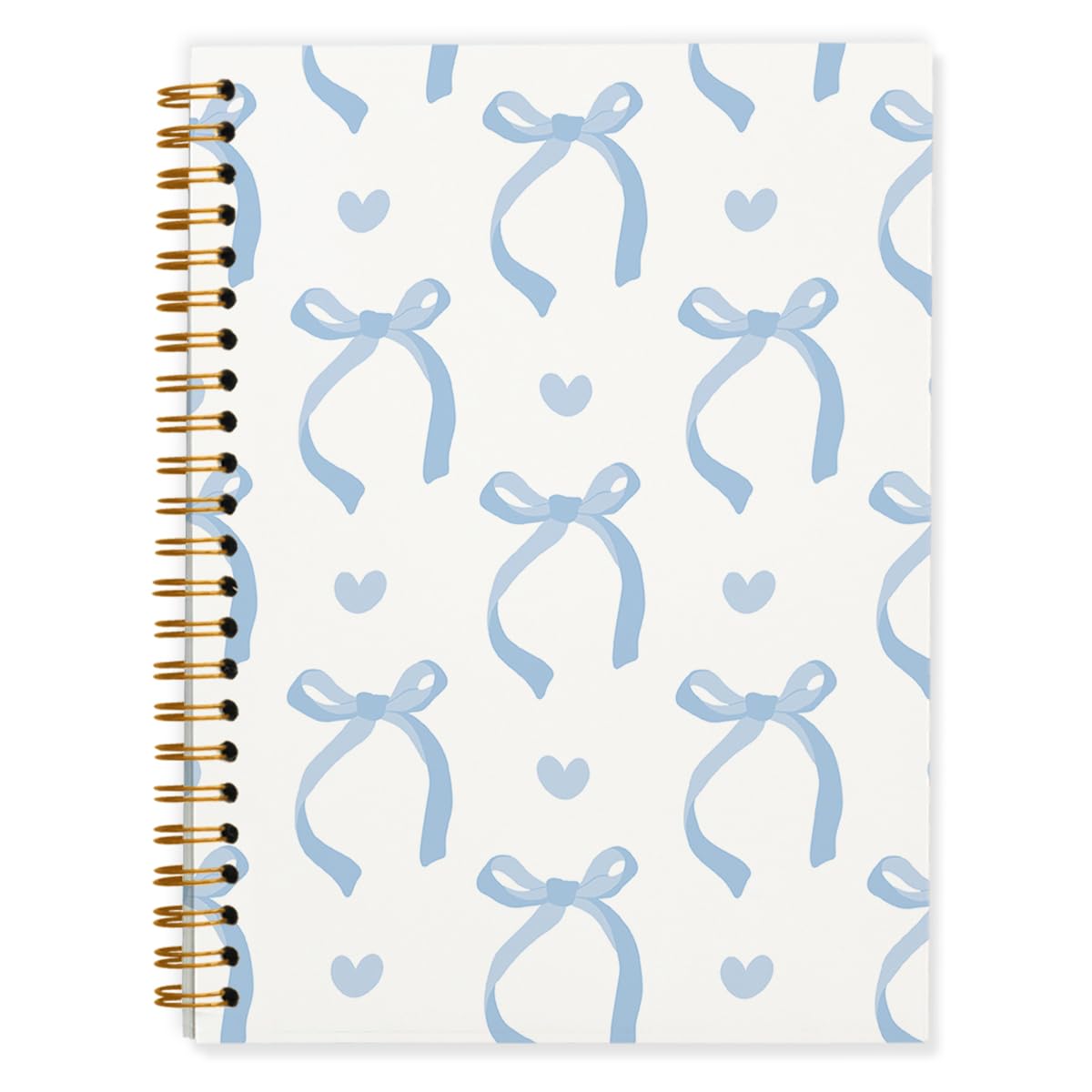 QUICQOD Preppy Cute Blue Bow Notebook Journals for Teen Girls Women
