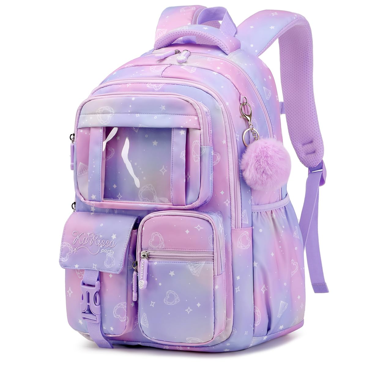 Kawaii Ita Kids Backpack for Girls - Middle School & Elementary School - Purple