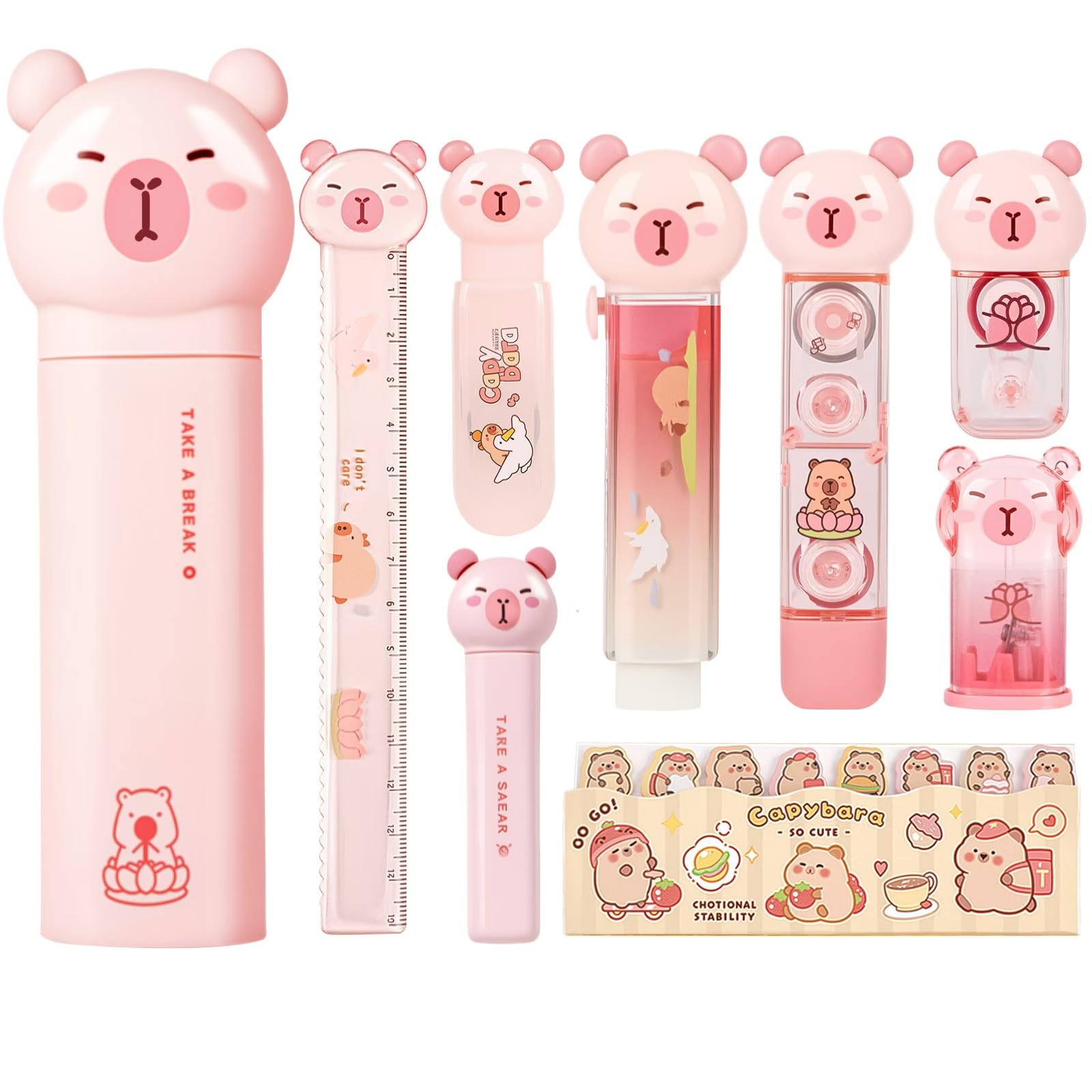 Cute Pink Capybara School Supplies Stationery Set - Perfect Office & School Gift
| Japanese Designed Pink Capybara Stat